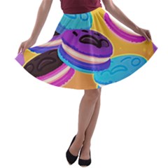 Cookies Chocolate Cookies Sweets Snacks Baked Goods Food A-line Skater Skirt by uniart180623