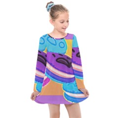 Cookies Chocolate Cookies Sweets Snacks Baked Goods Food Kids  Long Sleeve Dress by uniart180623