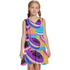 Cookies Chocolate Cookies Sweets Snacks Baked Goods Food Kids  Sleeveless Tiered Mini Dress by uniart180623