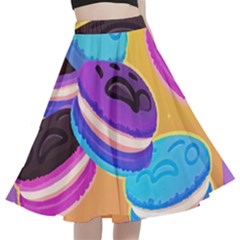 Cookies Chocolate Cookies Sweets Snacks Baked Goods Food A-line Full Circle Midi Skirt With Pocket by uniart180623