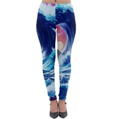 Storm Tsunami Waves Ocean Sea Nautical Nature Lightweight Velour Leggings by uniart180623