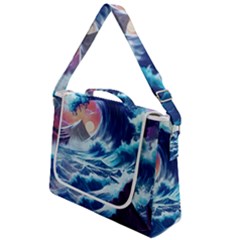 Storm Tsunami Waves Ocean Sea Nautical Nature Box Up Messenger Bag by uniart180623