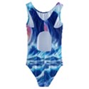 Storm Tsunami Waves Ocean Sea Nautical Nature Kids  Cut-Out Back One Piece Swimsuit View2