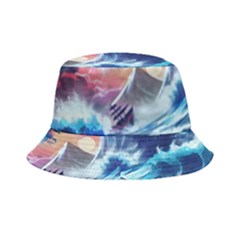 Storm Tsunami Waves Ocean Sea Nautical Nature Bucket Hat by uniart180623