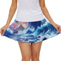 Storm Tsunami Waves Ocean Sea Nautical Nature Women s Skort by uniart180623