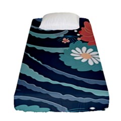 Waves Flowers Pattern Water Floral Minimalist Fitted Sheet (single Size) by uniart180623