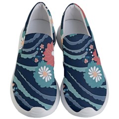 Waves Flowers Pattern Water Floral Minimalist Women s Lightweight Slip Ons by uniart180623