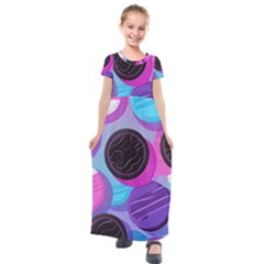 Cookies Chocolate Cookies Sweets Snacks Baked Goods Kids  Short Sleeve Maxi Dress by uniart180623