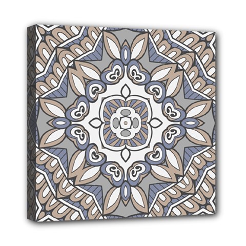 Flower Art Decorative Mandala Pattern Ornamental Mini Canvas 8  X 8  (stretched) by uniart180623