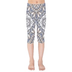 Flower Art Decorative Mandala Pattern Ornamental Kids  Capri Leggings  by uniart180623