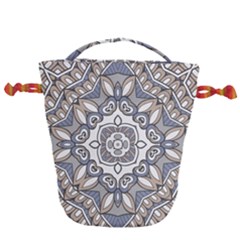 Flower Art Decorative Mandala Pattern Ornamental Drawstring Bucket Bag