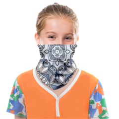 Flower Art Decorative Mandala Pattern Ornamental Face Covering Bandana (kids) by uniart180623