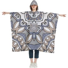 Flower Art Decorative Mandala Pattern Ornamental Women s Hooded Rain Ponchos by uniart180623