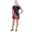 Fire Flame Burn Hot Heat Light Burning Orange Short Sleeve Asymmetric Mini Dress View2