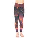 Fire Flame Burn Hot Heat Light Burning Orange Kids  Leggings View1