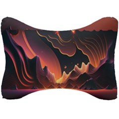 Fire Flame Burn Hot Heat Light Burning Orange Seat Head Rest Cushion by uniart180623