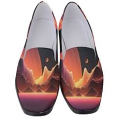 Fire Flame Burn Hot Heat Light Burning Orange Women s Classic Loafer Heels by uniart180623