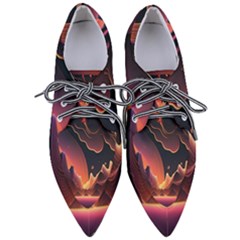 Fire Flame Burn Hot Heat Light Burning Orange Pointed Oxford Shoes by uniart180623