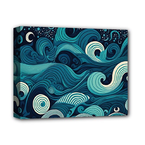 Waves Ocean Sea Abstract Whimsical Abstract Art Deluxe Canvas 14  X 11  (stretched) by uniart180623