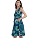 Waves Ocean Sea Abstract Whimsical Abstract Art Sleeveless V-neck skater dress with Pockets View2