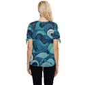 Waves Ocean Sea Abstract Whimsical Abstract Art Bow Sleeve Button Up Top View4