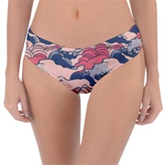 Waves Ocean Sea Water Pattern Rough Seas Reversible Classic Bikini Bottoms by uniart180623