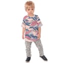 Waves Ocean Sea Water Pattern Rough Seas Kids  Raglan Tee View1