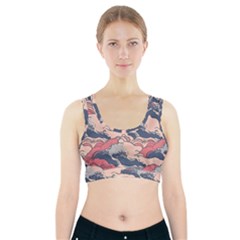 Waves Ocean Sea Water Pattern Rough Seas Sports Bra With Pocket by uniart180623