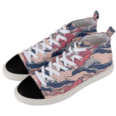 Waves Ocean Sea Water Pattern Rough Seas Men s Mid-top Canvas Sneakers by uniart180623