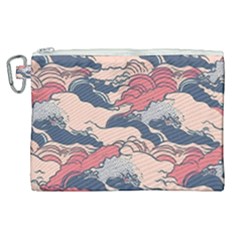 Waves Ocean Sea Water Pattern Rough Seas Canvas Cosmetic Bag (xl) by uniart180623