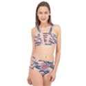 Waves Ocean Sea Water Pattern Rough Seas Cage Up Bikini Set View1