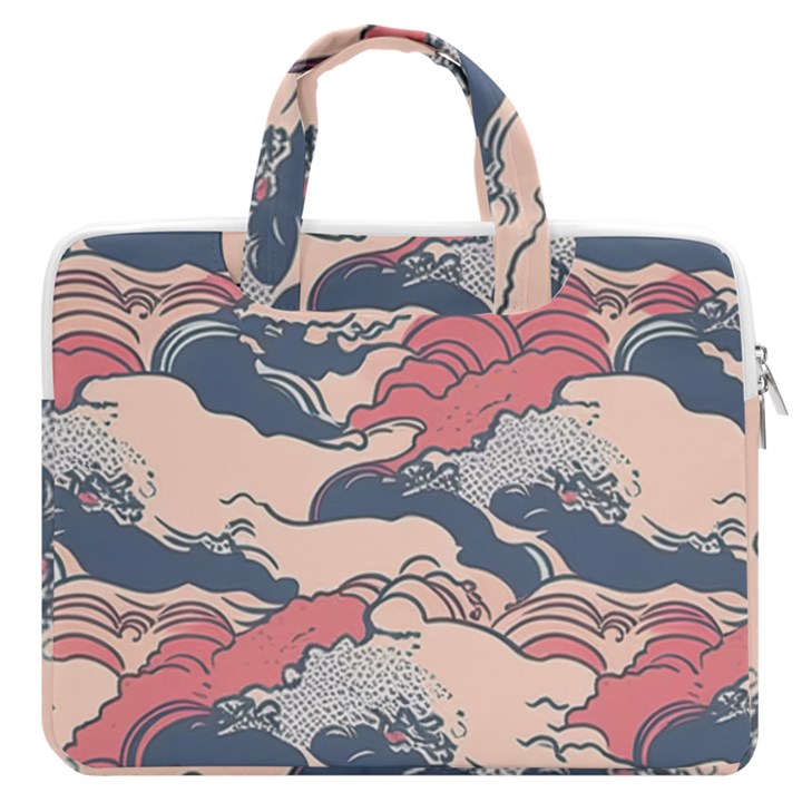 Waves Ocean Sea Water Pattern Rough Seas MacBook Pro 13  Double Pocket Laptop Bag