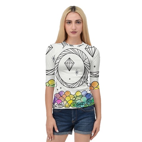 Rainbow Fun Cute Minimal Doodle Drawing Quarter Sleeve Raglan Tee by uniart180623