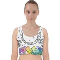 Rainbow Fun Cute Minimal Doodle Drawing Velvet Racer Back Crop Top by uniart180623