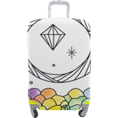 Rainbow Fun Cute Minimal Doodle Drawing Luggage Cover (large) by uniart180623