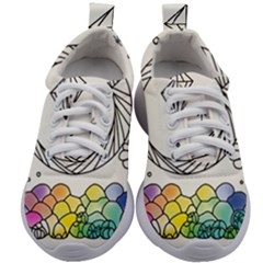 Rainbow Fun Cute Minimal Doodle Drawing Kids Athletic Shoes by uniart180623