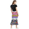 Rainbow Fun Cute Minimal Doodle Drawing Unique Maxi Fishtail Chiffon Skirt View2