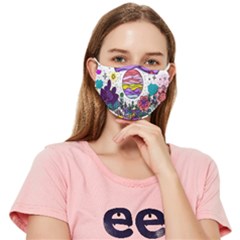 Rainbow Fun Cute Minimal Doodle Drawing Unique Fitted Cloth Face Mask (adult) by uniart180623