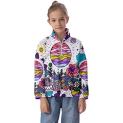 Rainbow Fun Cute Minimal Doodle Drawing Unique Kids  Half Zip Hoodie by uniart180623