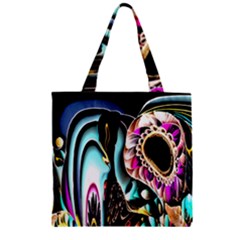 Garden Flower Nature Digital Art Abstract Zipper Grocery Tote Bag by uniart180623