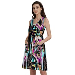 Garden Flower Nature Digital Art Abstract Sleeveless Dress With Pocket by uniart180623