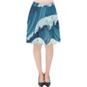 Waves Ocean Sea Pattern Water Tsunami Rough Seas Velvet High Waist Skirt View1