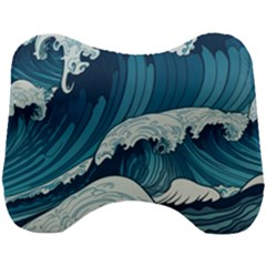 Waves Ocean Sea Pattern Water Tsunami Rough Seas Head Support Cushion by uniart180623