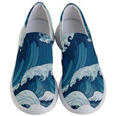 Waves Ocean Sea Pattern Water Tsunami Rough Seas Women s Lightweight Slip Ons by uniart180623