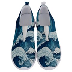 Waves Ocean Sea Pattern Water Tsunami Rough Seas No Lace Lightweight Shoes by uniart180623