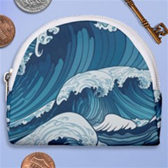 Waves Ocean Sea Pattern Water Tsunami Rough Seas Horseshoe Style Canvas Pouch by uniart180623