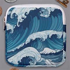 Waves Ocean Sea Pattern Water Tsunami Rough Seas Mini Square Pouch by uniart180623