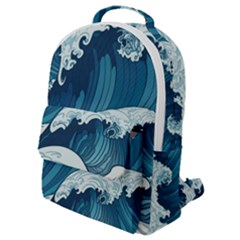 Waves Ocean Sea Pattern Water Tsunami Rough Seas Flap Pocket Backpack (small) by uniart180623