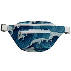 Waves Ocean Sea Pattern Water Tsunami Rough Seas Fanny Pack by uniart180623