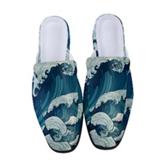 Waves Ocean Sea Pattern Water Tsunami Rough Seas Women s Classic Backless Heels by uniart180623